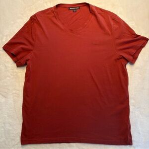 Michael Kors Men's Burnt Orange V-Neck Short Sleeve Tee